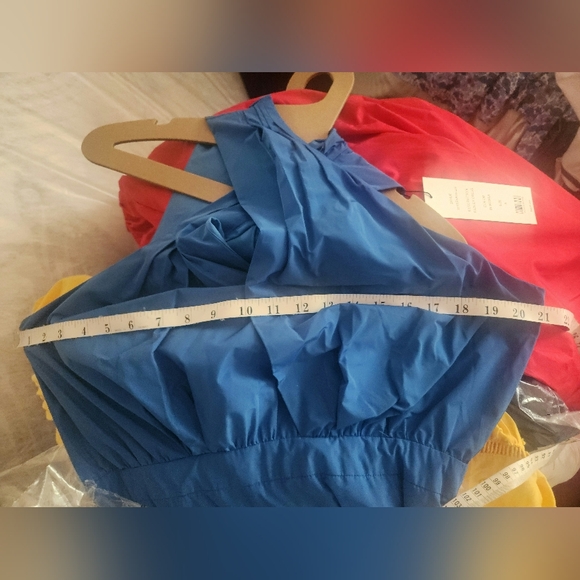 Veronica beard Radley taffeta dress CRISSCROSS neck MAXI blue size 8 BNWT - Picture 10 of 15